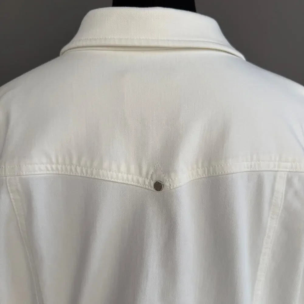 Womens Liverpool white stretch denim jacket - jean jacket - size XL - Picture 12 of 13